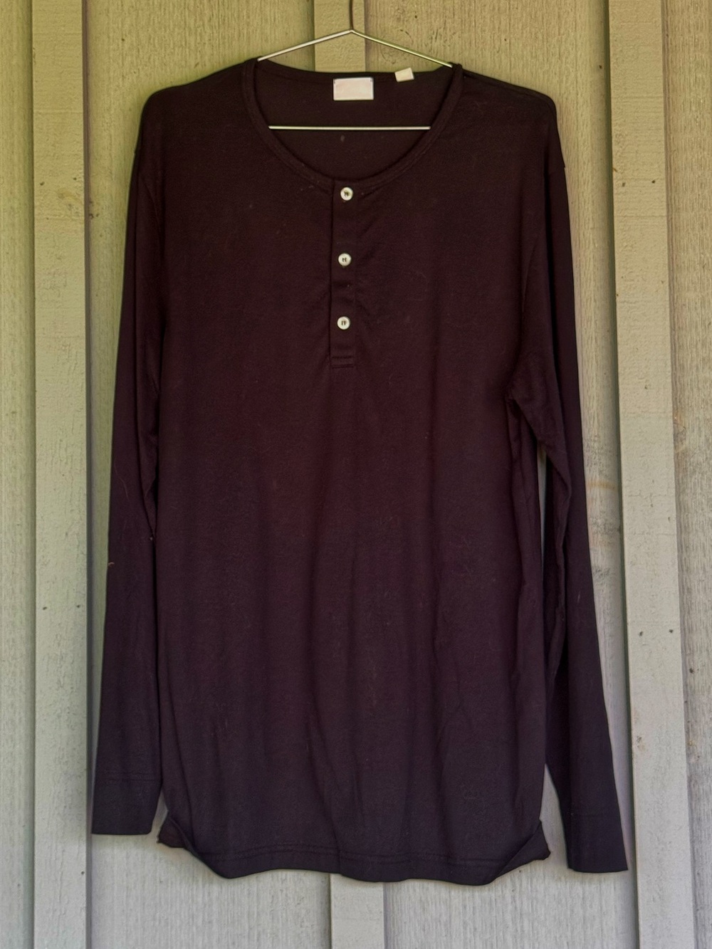Handvaerk Men's Black Long-Sleeve Henley Xl